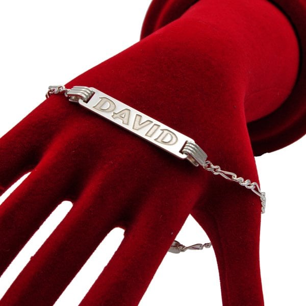 Gümüş Plaka Bay İsimli Bileklik