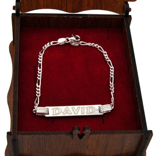 Gümüş Plaka Bay İsimli Bileklik