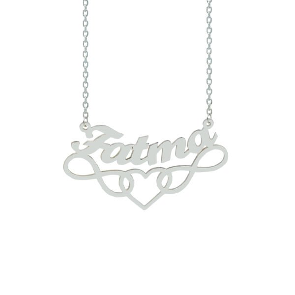 Gümüş Kalpli İsimli Kolye