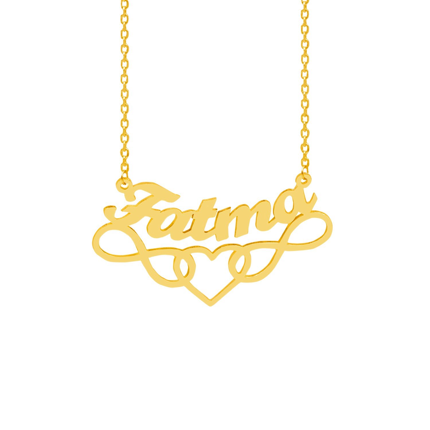 Gümüş Kalpli İsimli Kolye