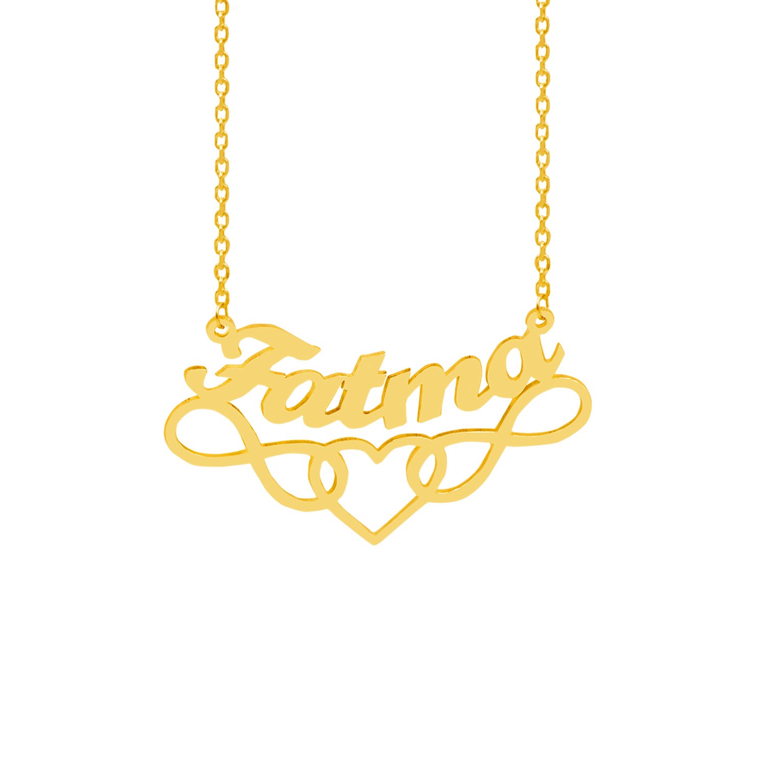 Gümüş Kalpli İsimli Kolye