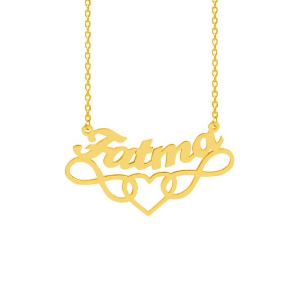 Gümüş Kalpli İsimli Kolye