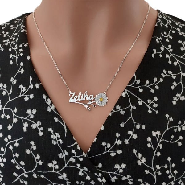 Gümüş Papatya İsimli Kolye