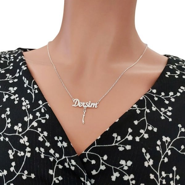 Gümüş Kılıçlı Dersim Yazılı İsimli Kolye