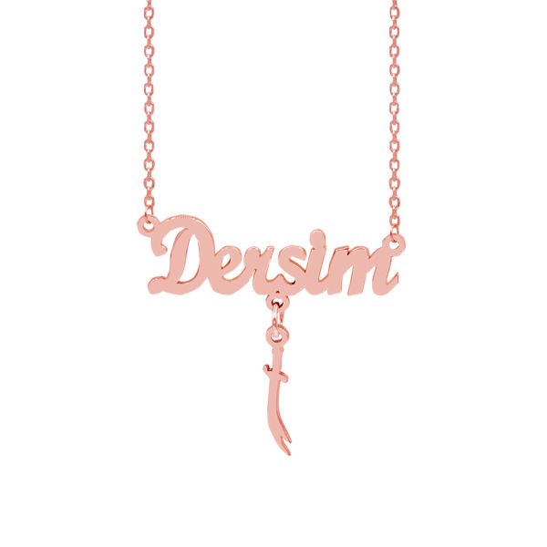 Gümüş Kılıçlı Dersim Yazılı İsimli Kolye