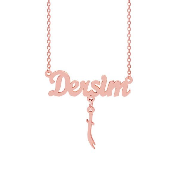 Gümüş Kılıçlı Dersim Yazılı İsimli Kolye