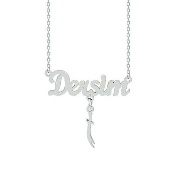 Gümüş Kılıçlı Dersim Yazılı İsimli Kolye