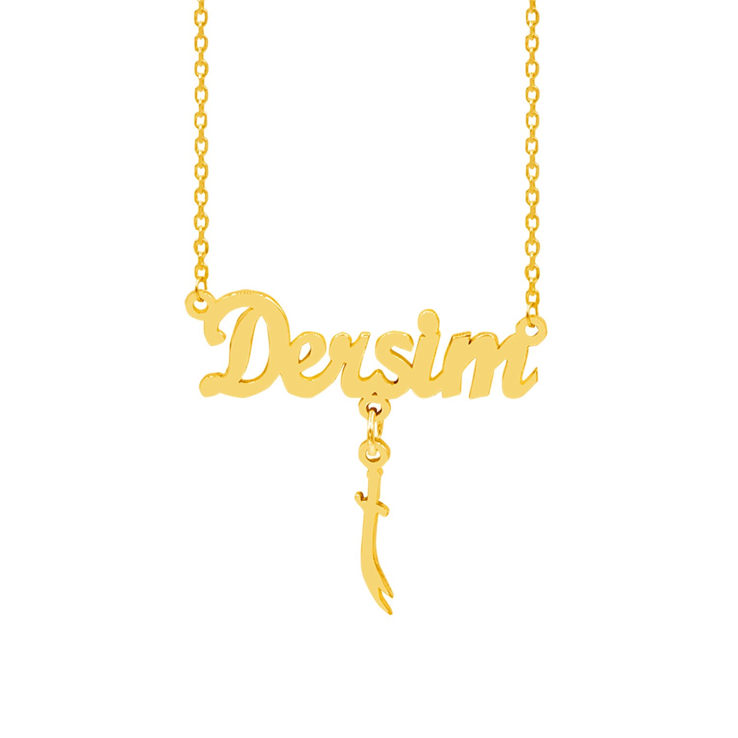 Gümüş Kılıçlı Dersim Yazılı İsimli Kolye