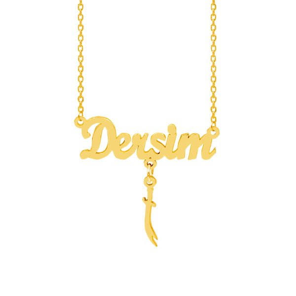 Gümüş Kılıçlı Dersim Yazılı İsimli Kolye