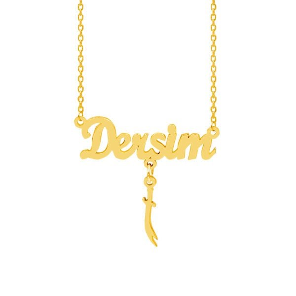 Gümüş Kılıçlı Dersim Yazılı İsimli Kolye