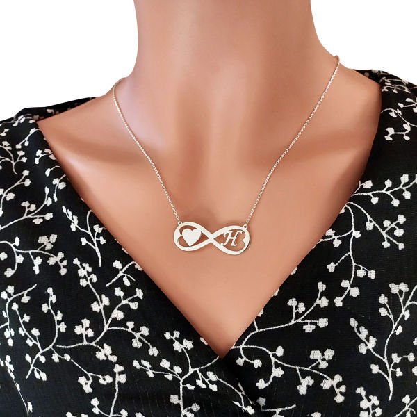 Gümüş Sonsuzluk Harfli Kolye