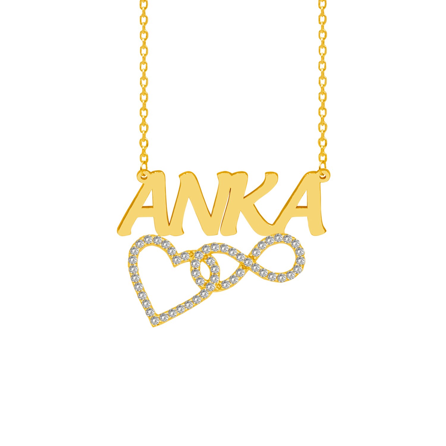 Gümüş İsimli Sonsuzluk Kalpli Kolye