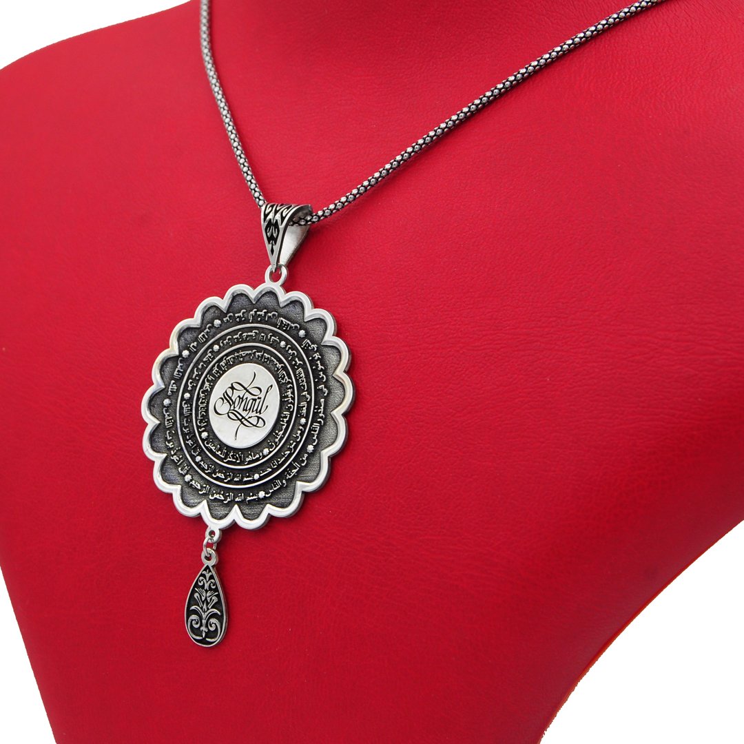 Gümüş Felak Nas Suresi Nazar Dualı Kolye