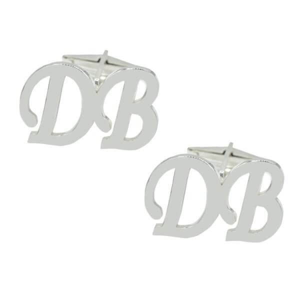 Gümüş Kişiye Özel Tasarım Harfli Kol Düğmesi