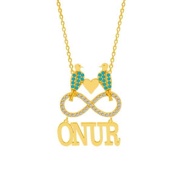 Gümüş Taşlı Sonsuzluk İsimli Kolye