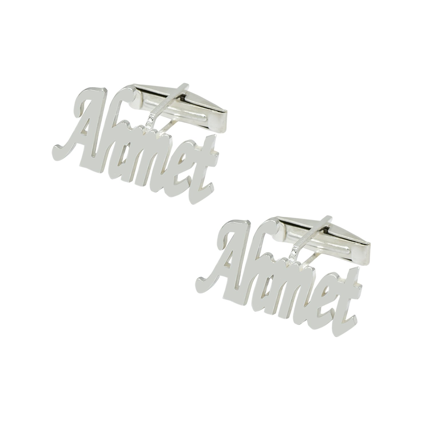 Gümüş Kişiye Özel Tasarım İsimli Kol Düğmesi