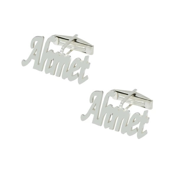 Gümüş Kişiye Özel Tasarım İsimli Kol Düğmesi