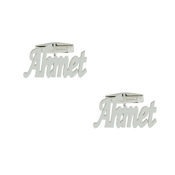 Gümüş Kişiye Özel Tasarım İsimli Kol Düğmesi