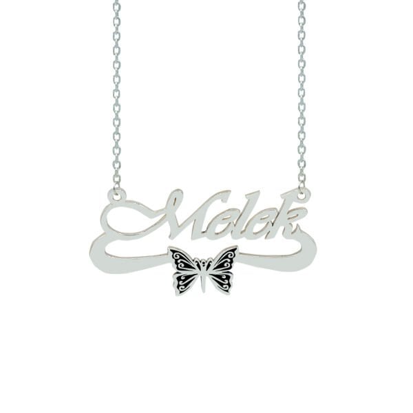 Gümüş Kelebekli İsimli Kolye