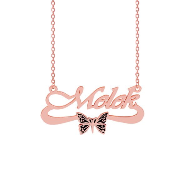 Gümüş Kelebekli İsimli Kolye