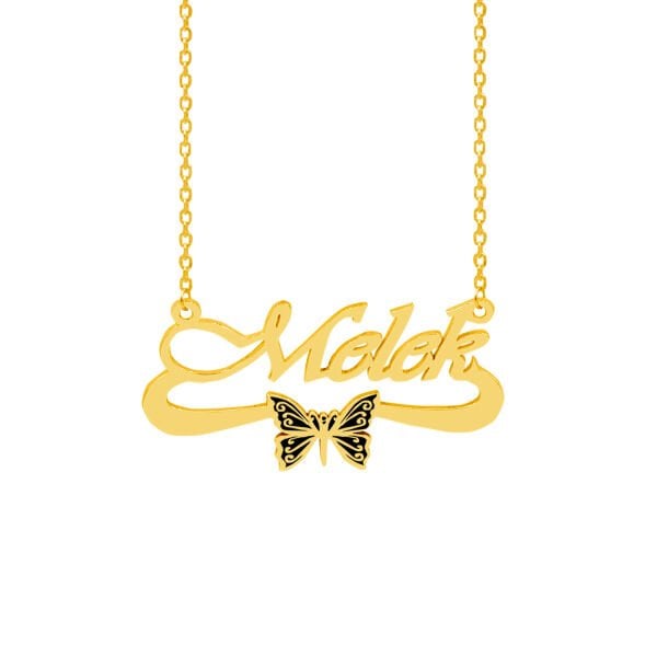 Gümüş Kelebekli İsimli Kolye