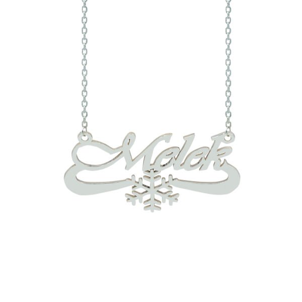 Gümüş Kar Tanesi Tasarımlı İsimli Kolye