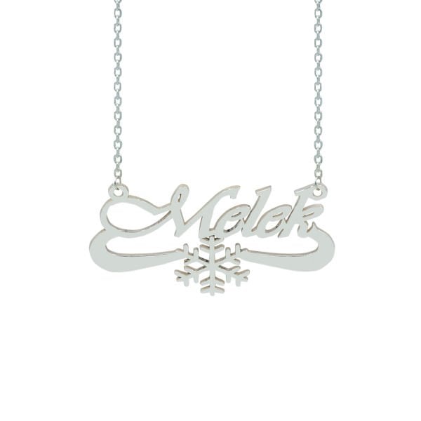 Gümüş Kar Tanesi Tasarımlı İsimli Kolye