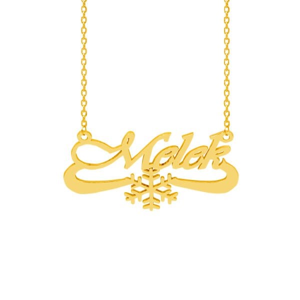 Gümüş Kar Tanesi Tasarımlı İsimli Kolye
