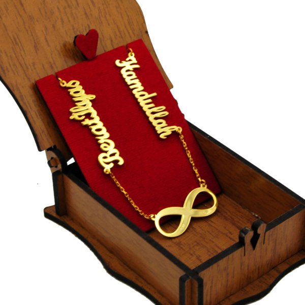 Gümüş 2 İsimli Aile Kolyesi Sonsuzluk Taşsız