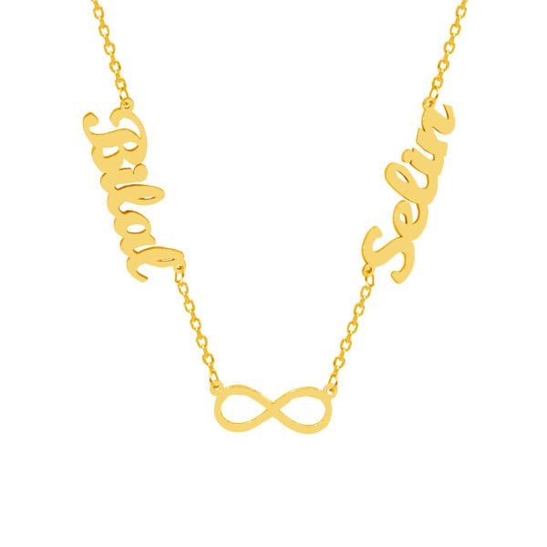 Gümüş 2 İsimli Aile Kolyesi Sonsuzluk Taşsız