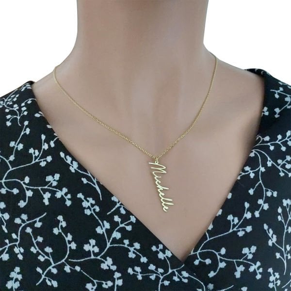 14, 22 Ayar Altın İsimli İmza Kolye