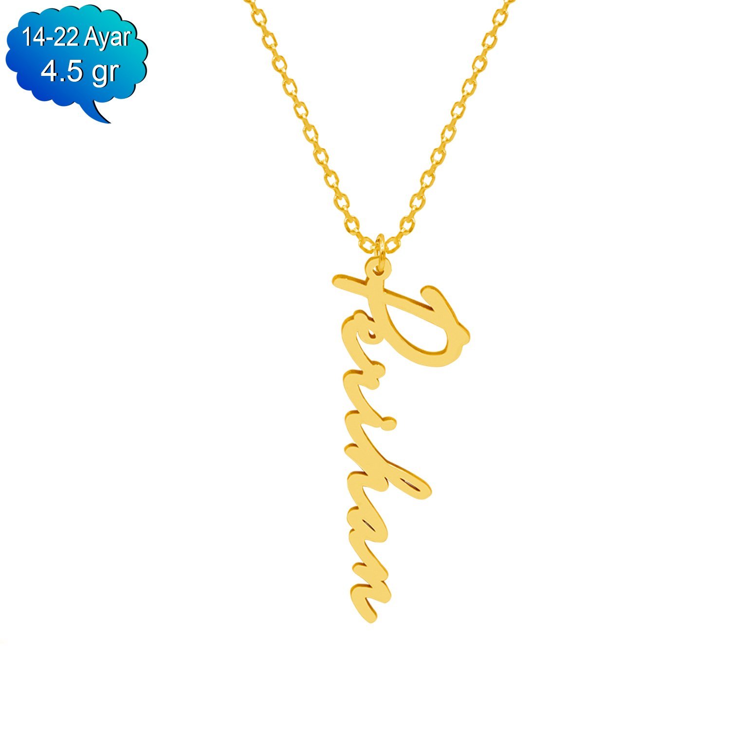 14, 22 Ayar Altın İsimli İmza Kolye