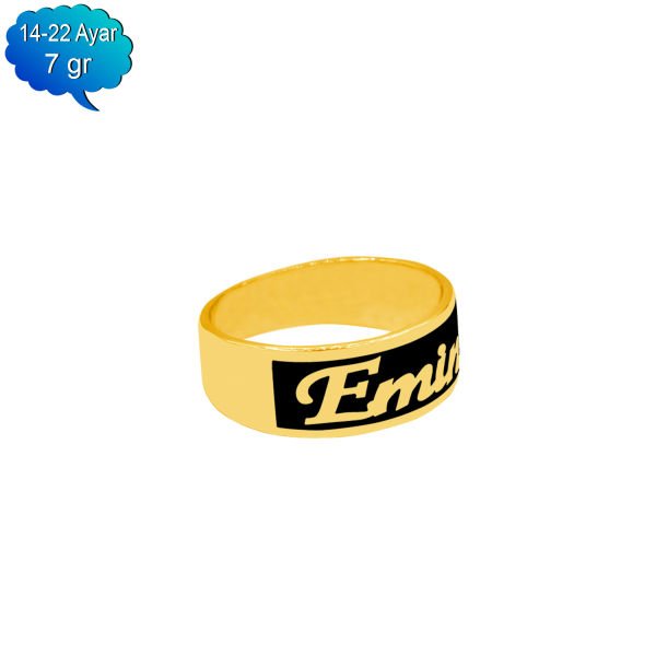 14, 22 Ayar Altın İsimli Oymalı Yüzük