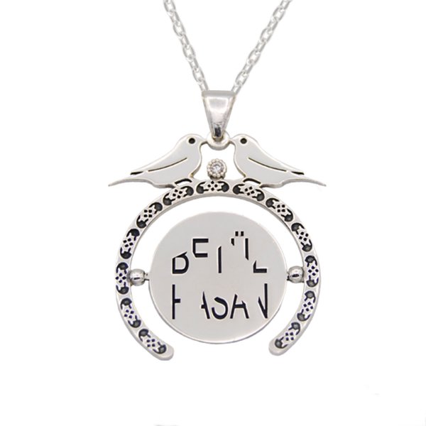 Gümüş Özel Tasarım Dönerli Şifreli İsimli Kolye