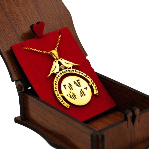 Gümüş Özel Tasarım Dönerli Şifreli İsimli Kolye