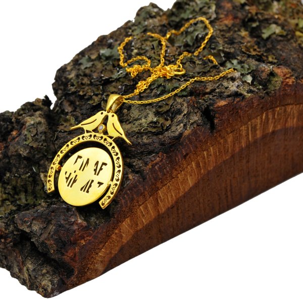 Gümüş Özel Tasarım Dönerli Şifreli İsimli Kolye