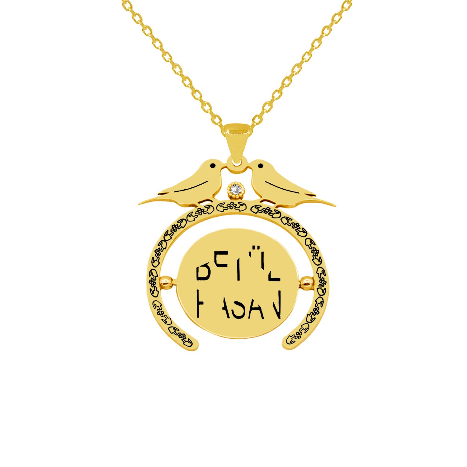 Gümüş Özel Tasarım Dönerli Şifreli İsimli Kolye