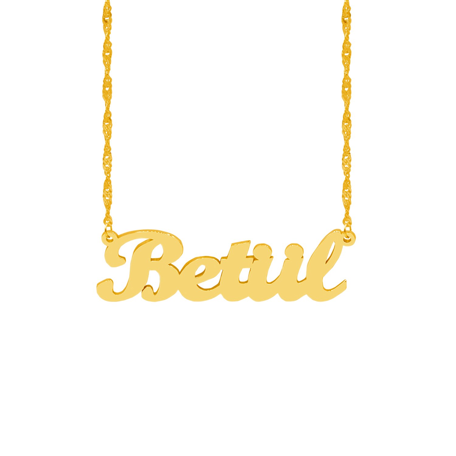 Gümüş Kişiye Özel Sade İsimli Kolye