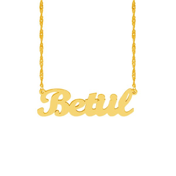 Gümüş Kişiye Özel Sade İsimli Kolye