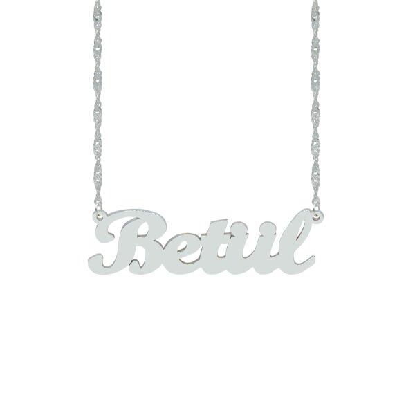 Gümüş Kişiye Özel Sade İsimli Kolye