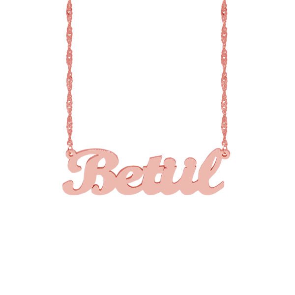 Gümüş Kişiye Özel Sade İsimli Kolye