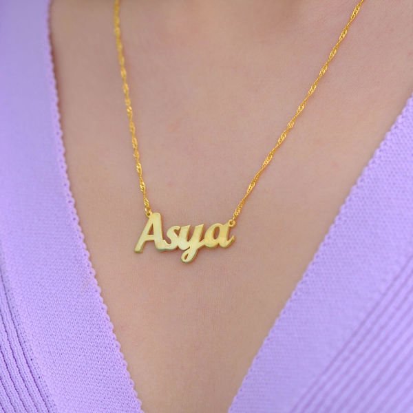 Gümüş Kişiye Özel Sade İsimli Kolye