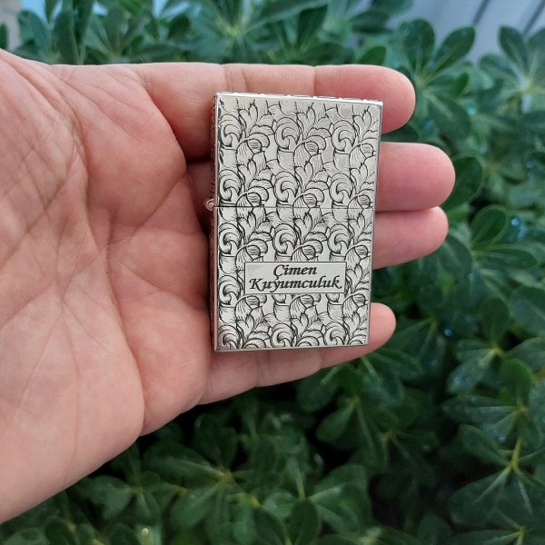 Gümüş El İşi Özel Tasarım İsimli Çakmak