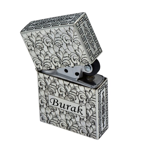 Gümüş El İşi Özel Tasarım İsimli Çakmak