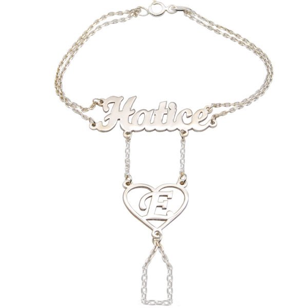 Gümüş Özel Tasarım Kalpli İsimli Şahmeran