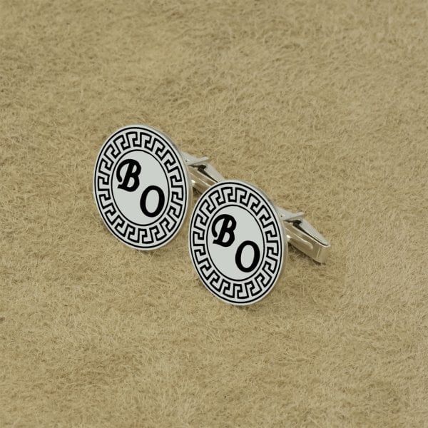 Gümüş Özel Tasarım İsimli Kol Düğmesi