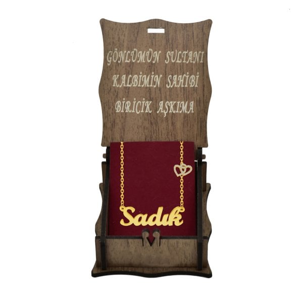 Gümüş Taşlı Kalpli İsimli Kolye