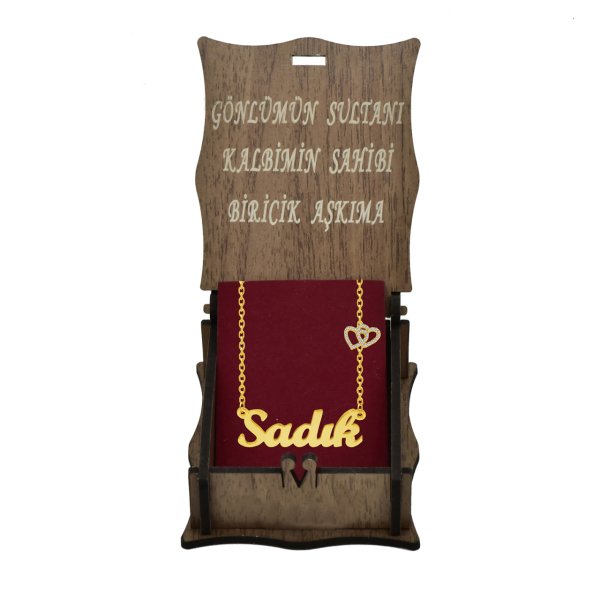 Gümüş Taşlı Kalpli İsimli Kolye