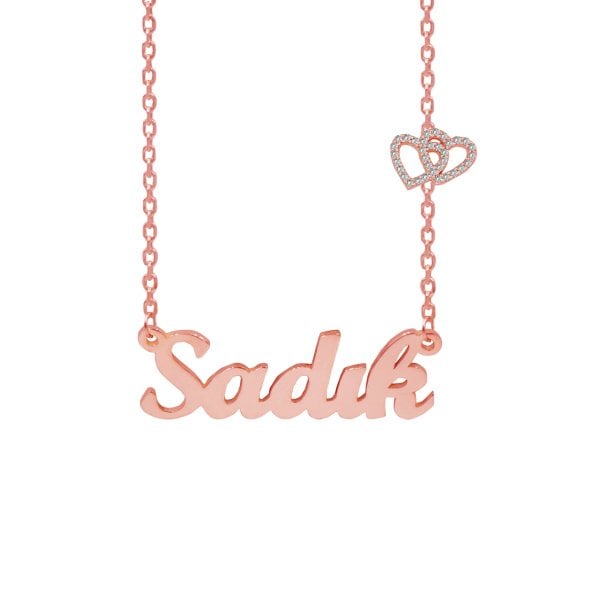 Gümüş Taşlı Kalpli İsimli Kolye