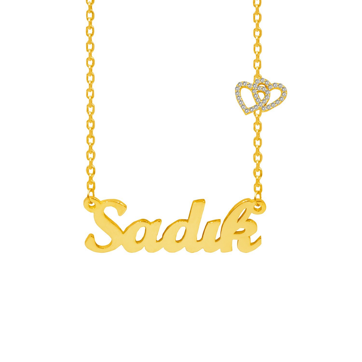 Gümüş Taşlı Kalpli İsimli Kolye